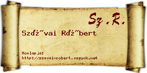 Szávai Róbert névjegykártya