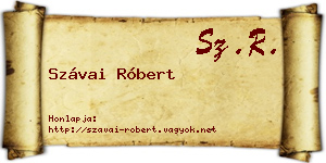 Szávai Róbert névjegykártya